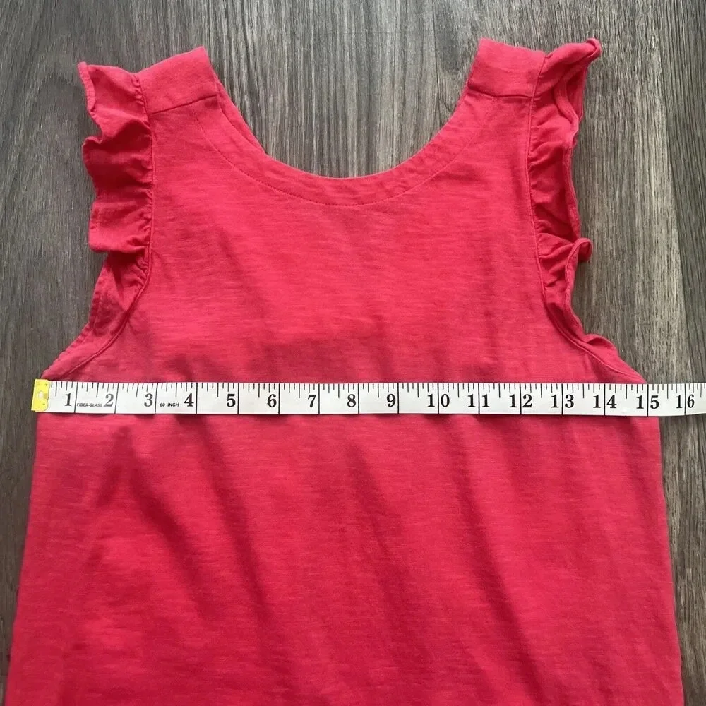 Loft Flutter Sleeve Cross Back Classic Cotton Top Pink Size Small